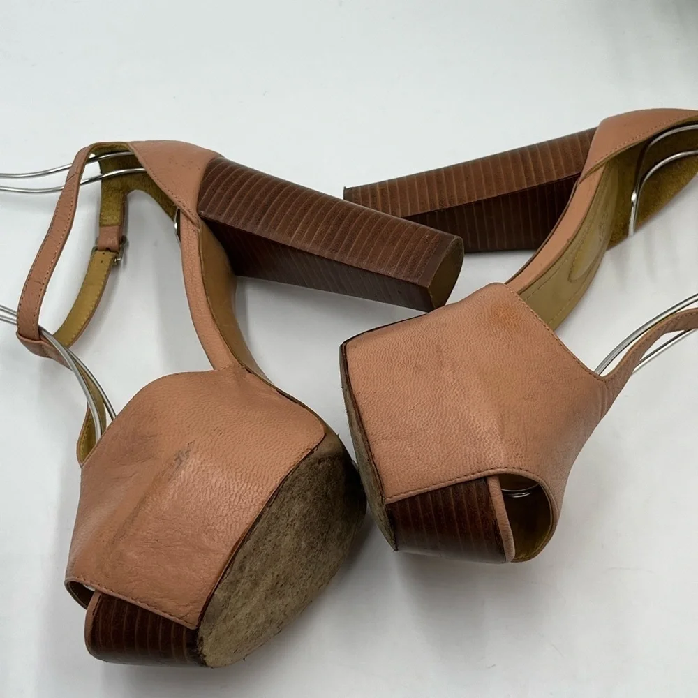 See By Chloe Vela Light Pink-Nude Platform High Heels‎ Sandals Sz 36.5/US 6
